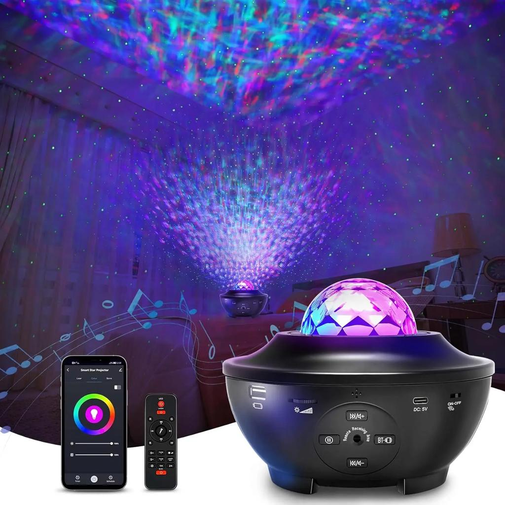 Star Projector Galaxy Light with Bluetooth Speaker – Multi-Color LED Nebula Night Light & Remote Control