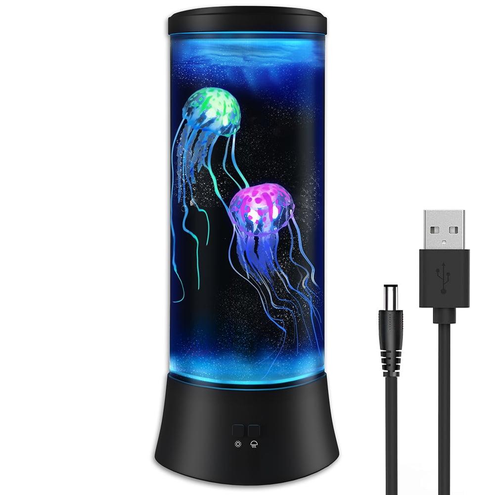 Jellyfish Aquarium LED Night Light with 7-Color Lighting & Remote – USB Mood Lamp
