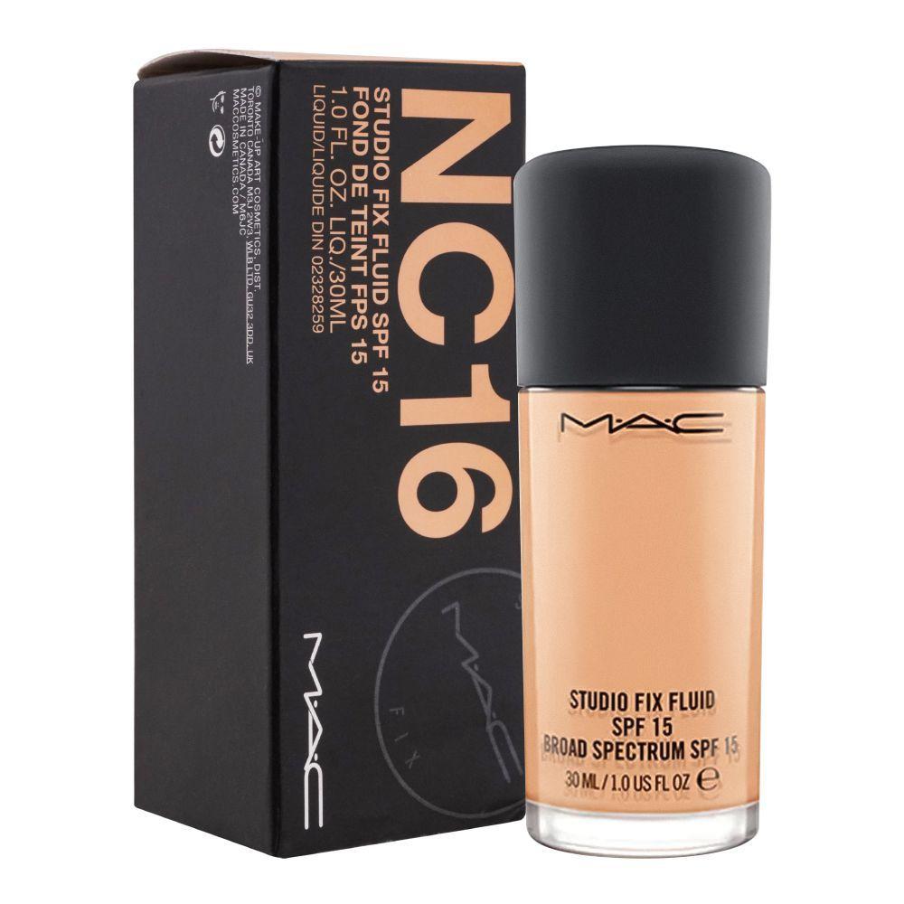 MAC Studio Fix Fluid SPF 15 24HR Matte Foundation – NC16 | 30ml / 1 fl oz | New